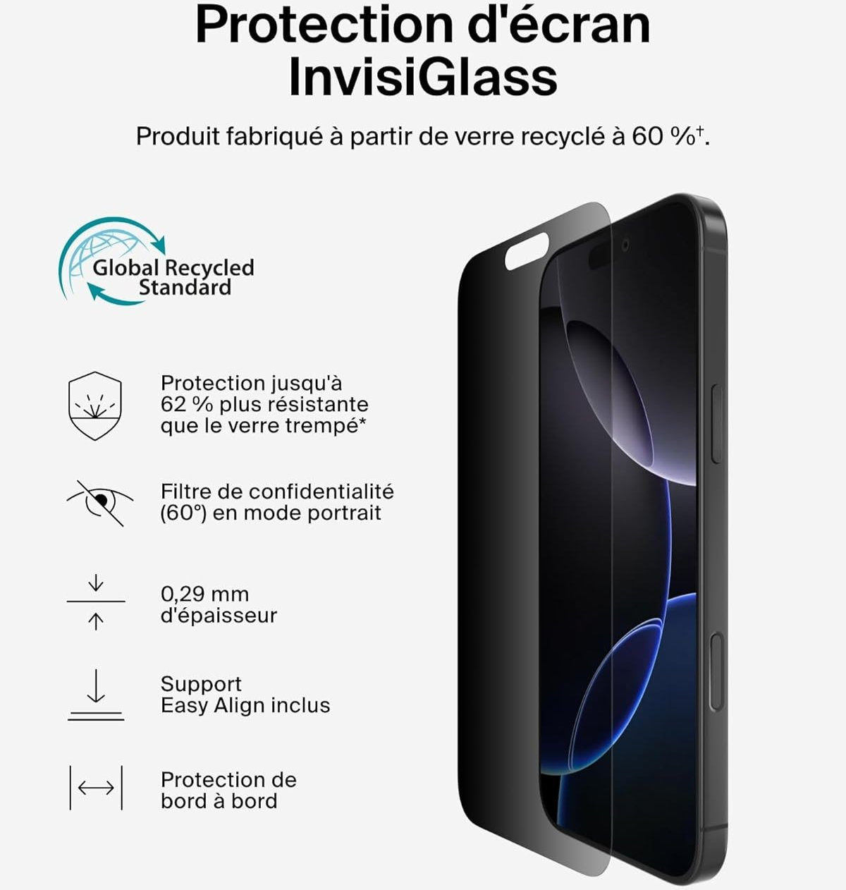 Anti-Spionage-Schutzglas aus gehärtetem Glas